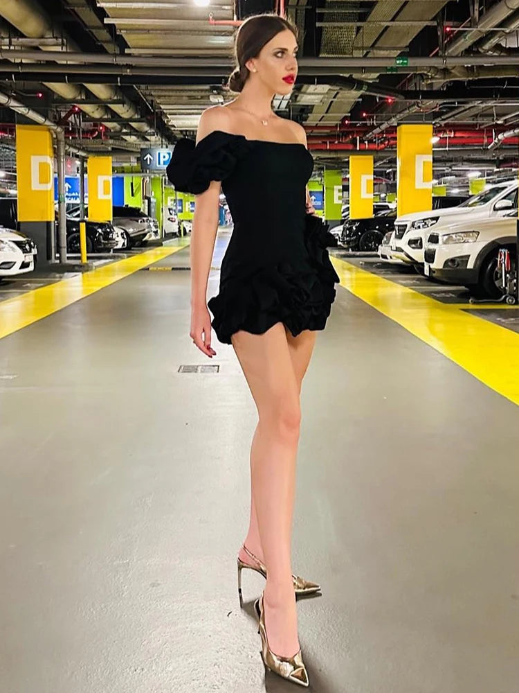 Zjkrl - VC Black Mini Dress Women Sexy One Shoulder Sleeveless Slim Ruched Design High Street Wear Pretty Female Clothes Tunics Spring floral Zjkrl - VC Black Mini Dress Women Sexy One Shoulder Sleeveless Slim Ruched Design High Street Wear Pretty Female Clothes Tunics Spring floral