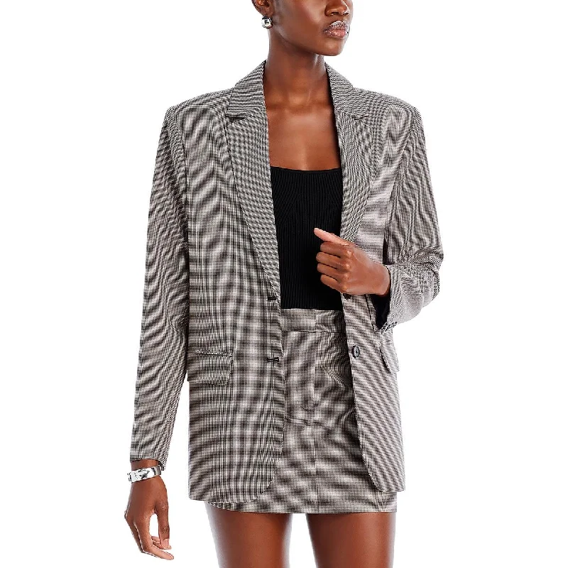 Veronica Womens Houndstooth Career Two-Button Blazer Women's Fashion Blazer