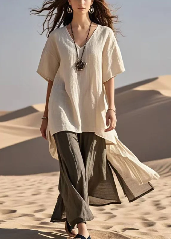 Vintage Asymmetrical Patchwork Cotton Fake Two Piece Dress Summer Tunics Running lightweight Vintage Asymmetrical Patchwork Cotton Fake Two Piece Dress Summer Tunics Running lightweight