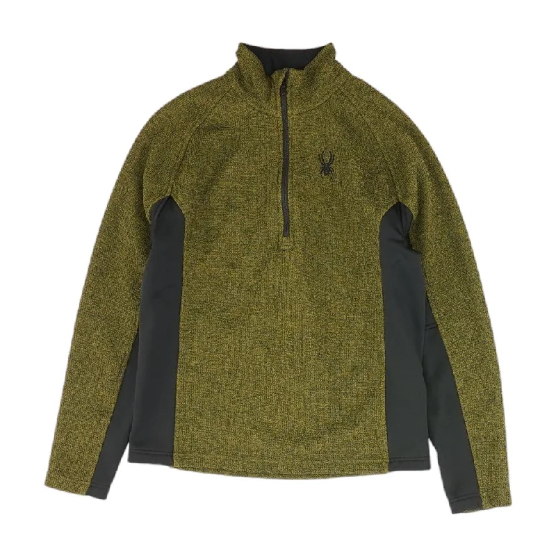 Green Solid 1/4 Zip Pullover Honey Neck Pullover