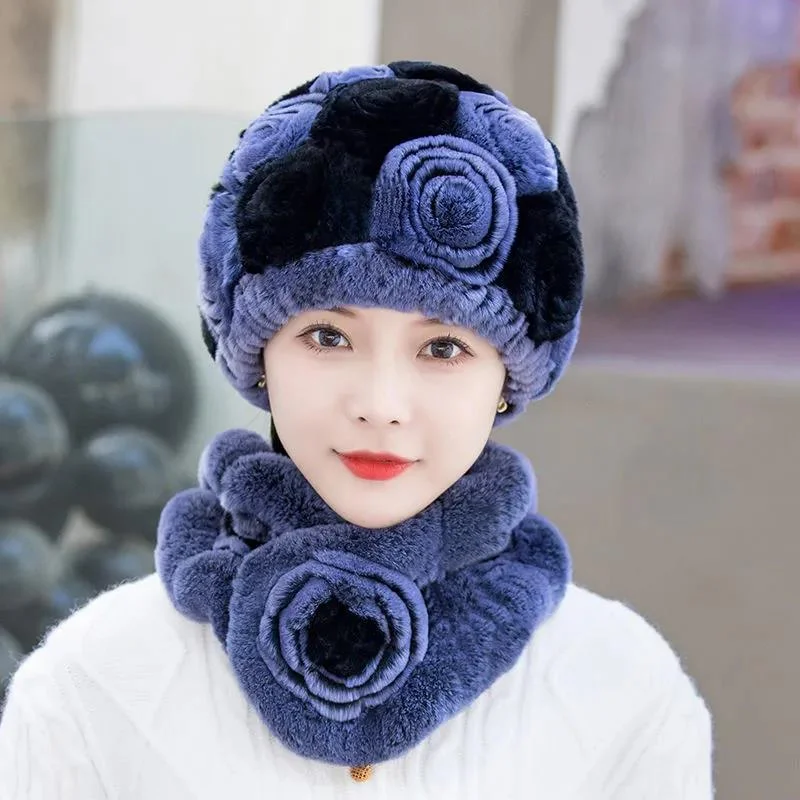 Imitation Rabbit Fur Hat Winter Outdoor Warm Pullover Hat Fashion Flower Plush Hat Jewel Neck Pullover Imitation Rabbit Fur Hat Winter Outdoor Warm Pullover Hat Fashion Flower Plush Hat Jewel Neck Pullover