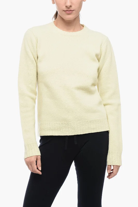 Jil Sander Crew Neck HARMONY Wool Pullover Cowl Neck Pullover