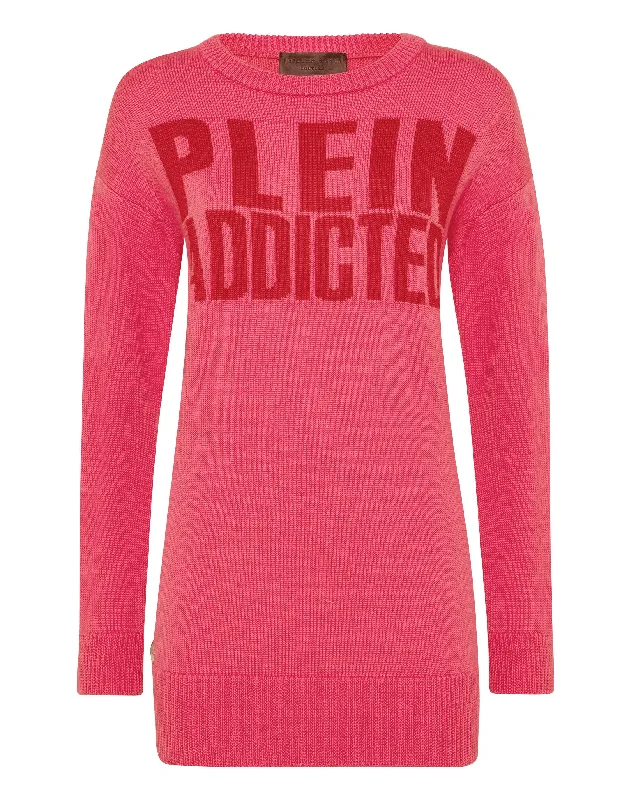 Pullover Round Neck LS Statement Elbow Length Sleeve