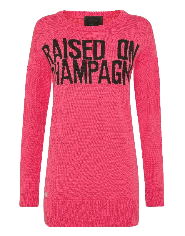 Pullover Round Neck LS Statement Leg Sleeve Comfort