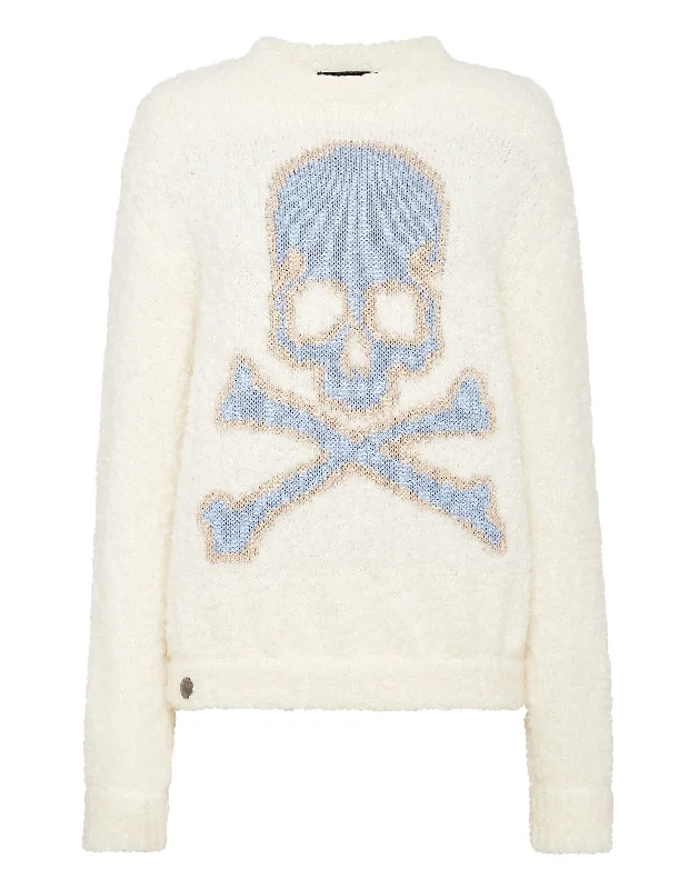 Pullover Skull&Bones Slit Sleeve Stylish