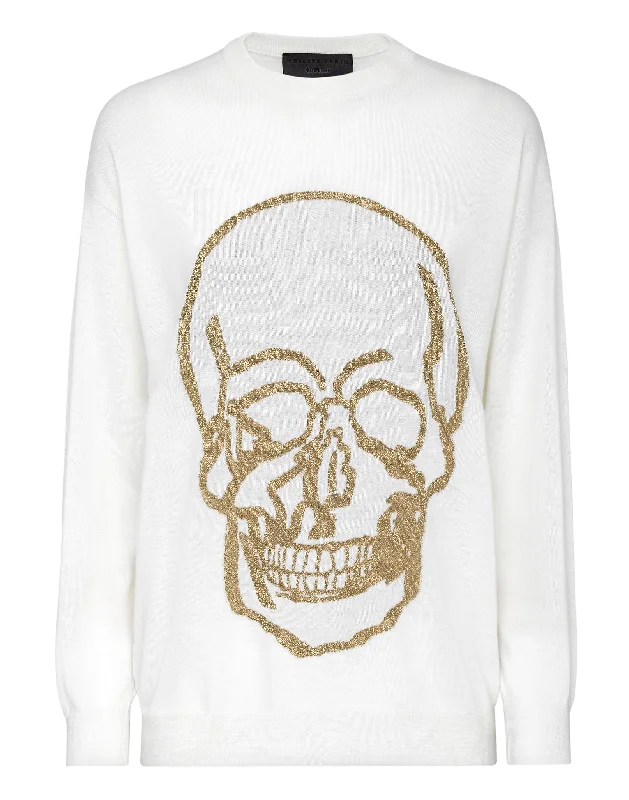 Wool Pullover Round Neck LS Cold Shoulder Design