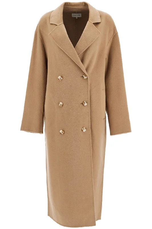 Long Wool And Cashmere Coat 'borne  - Beige Turtleneck Wrap Cape