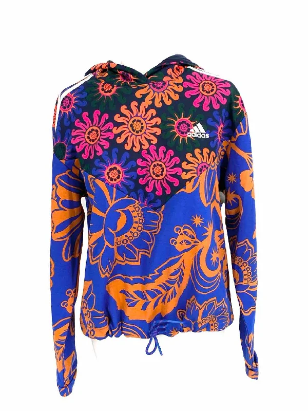 Adidas x Farm Rio Women's Multi-Color Pullover Floral Size S Hoodie Three Quarter Sleeve