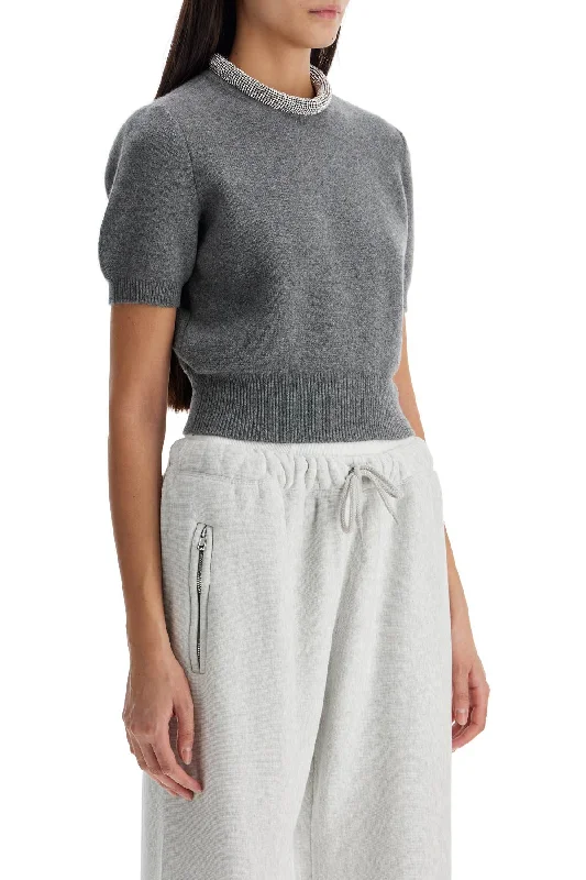 Alexander Wang Short-Sleeved Pullover With Rh Short Sleeve Top