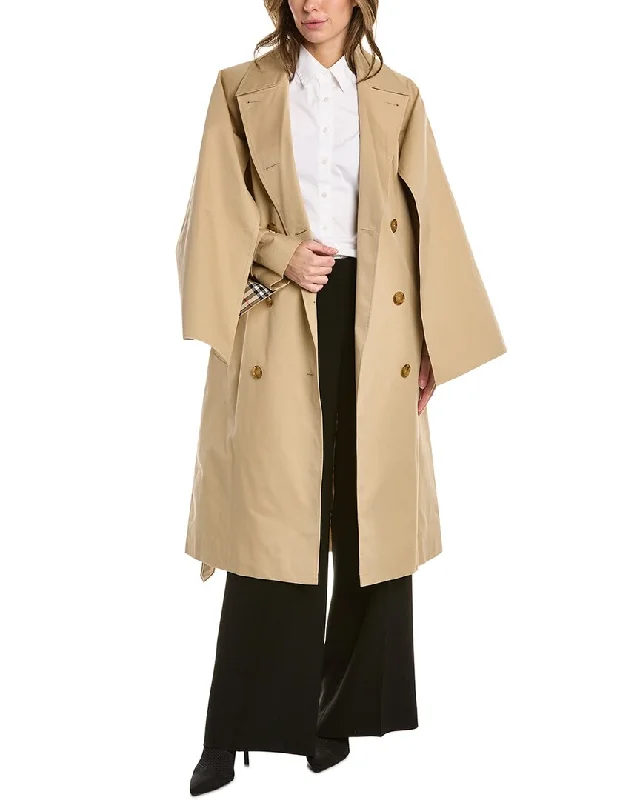 Burberry Gabardine Trench Coat Buttoned Toggled Snapped