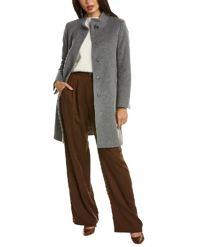 Cinzia Rocca Icons Medium Wool & Cashmere-Blend Coat Plaid Tartan Floral