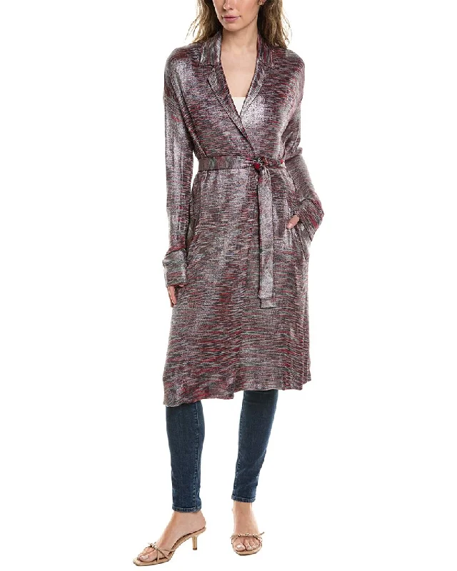 M Missoni Trench Coat Off-the-Shoulder Jacket Double-Breasted Coat Single-Breasted Coat