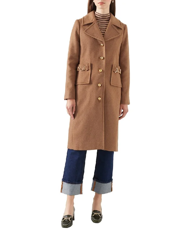 Lk Bennett Spencer Coat Crew Neck V-Neck Boat Neck