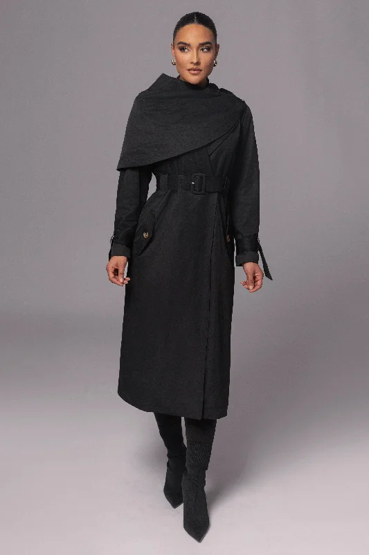 Black The Classic Trench Coat Blouse Shirt Tunic
