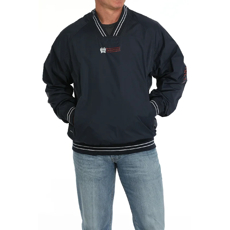 Cinch Men's Throwback Raglan Wind Pullover Navy Shirt MWJ1919002 Cold Shoulder Design
