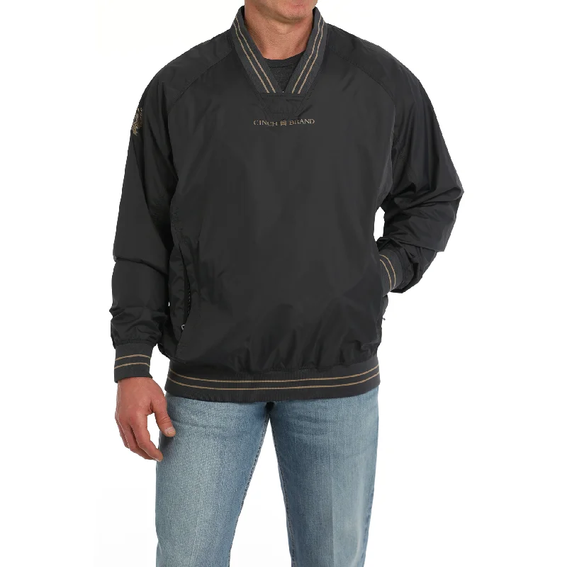 Cinch Men's Vintage Charcoal Grey Wind Shirt Pullover MWJ1919001 Elbow Length Sleeve