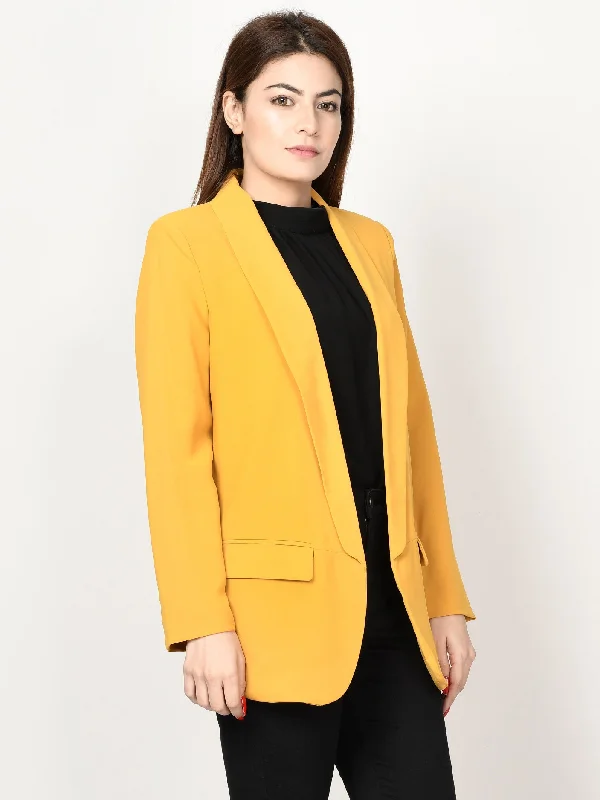 Basic Coat -Yellow Turtleneck Wrap Cape