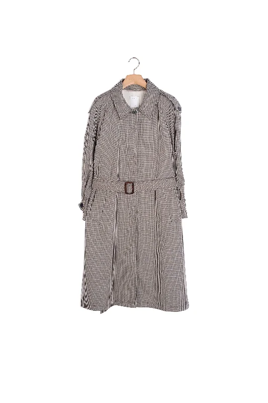 Trench-coat fendu sur les côtés Striped Polka Dot Solid