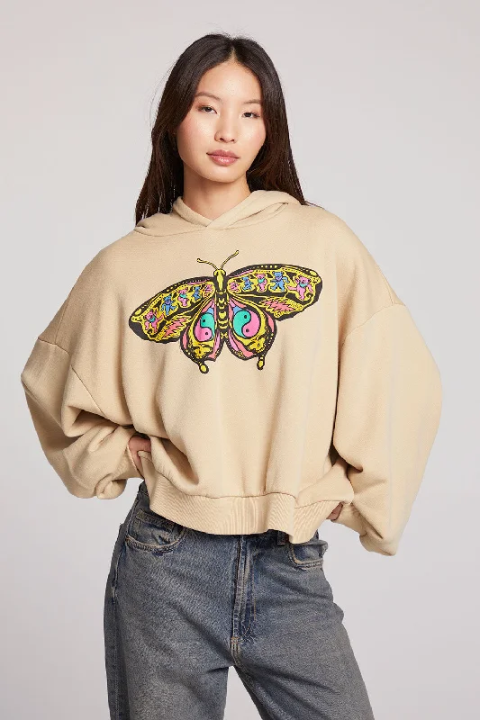 Grateful Dead Butterfly Stealie Pullover Hoodie Slit Sleeve Stylish
