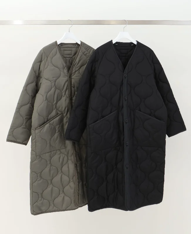 QUILTED LINER COAT 17485 Print Jacquard Embroidered