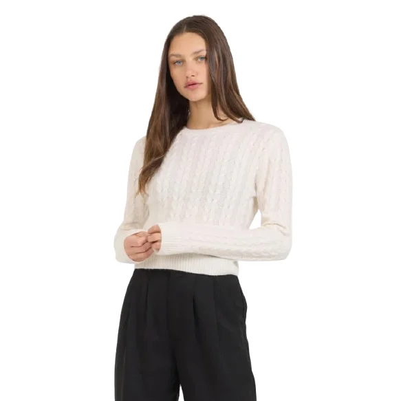 INA CASHMERE PULLOVER Flare Sleeve Stylish