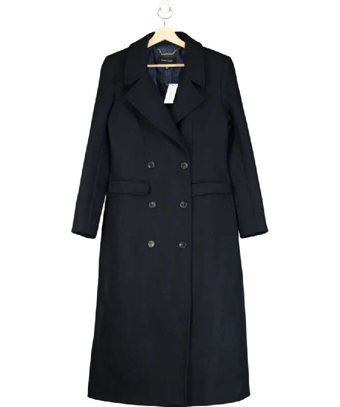 Karen Millen Blue Italian Wool Double Breasted Longline Coat UK 8 Boat Neck Jacket Square Neck Jacket One-Shoulder Jacket Karen Millen Blue Italian Wool Double Breasted Longline Coat UK 8 Boat Neck Jacket Square Neck Jacket One-Shoulder Jacket