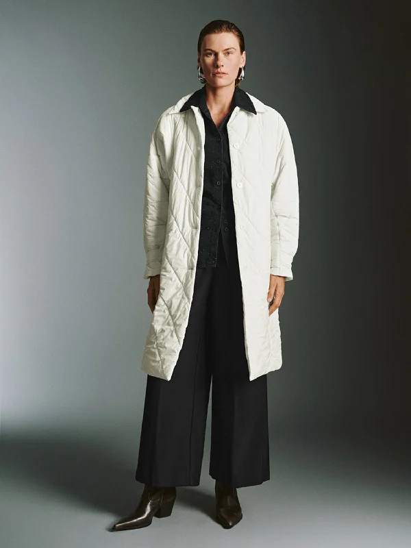 Longline Padded Coats Parka Anorak Hoodie