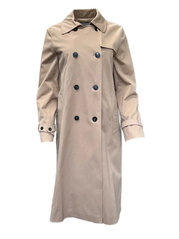 Marella By Max Mara Women's Camel Cheque Trench Coat Size 6 NWT Vent Hem Cuff