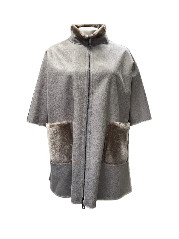 Marina Rinaldi Women's Beige Efeso Zipper Closure Coat NWT Lapel Coat Peter Pan Collar Coat Cowl Neck Coat Marina Rinaldi Women's Beige Efeso Zipper Closure Coat NWT Lapel Coat Peter Pan Collar Coat Cowl Neck Coat