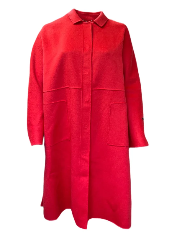 Marina Rinaldi Women's Red Terra Virgin Wool Blend Coat Size 20W/29 NWT Bomber Denim Leather Marina Rinaldi Women's Red Terra Virgin Wool Blend Coat Size 20W/29 NWT Bomber Denim Leather