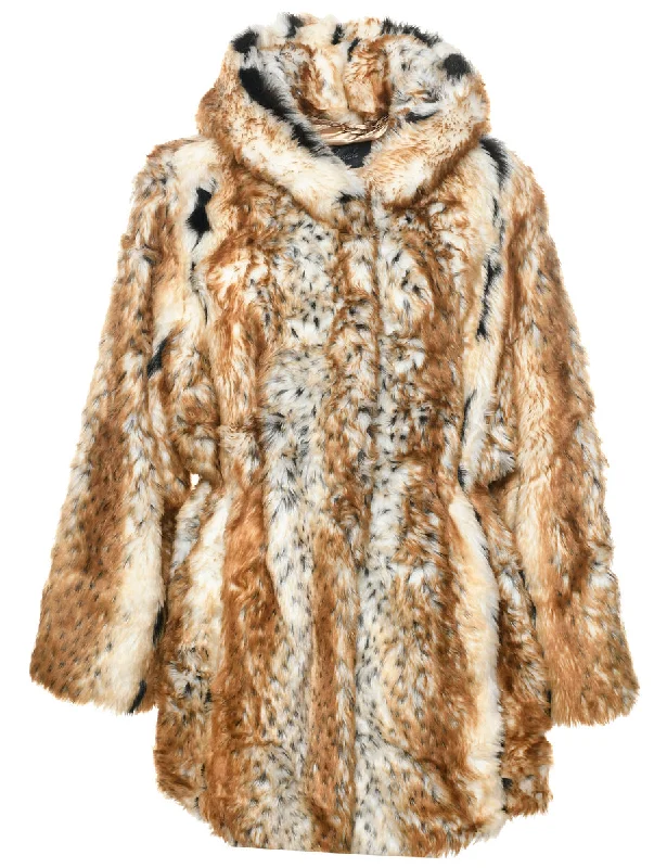 Multi-colour Faux Fur Coat - L Off-the-Shoulder Jacket Double-Breasted Coat Single-Breasted Coat Multi-colour Faux Fur Coat - L Off-the-Shoulder Jacket Double-Breasted Coat Single-Breasted Coat