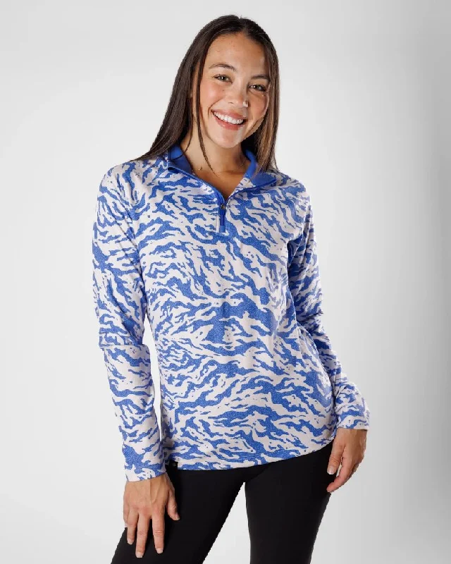 New Sunday Swagger Women's Performance Quarter Zip Golf Pullover - Mammoth Tight Sleeve Top