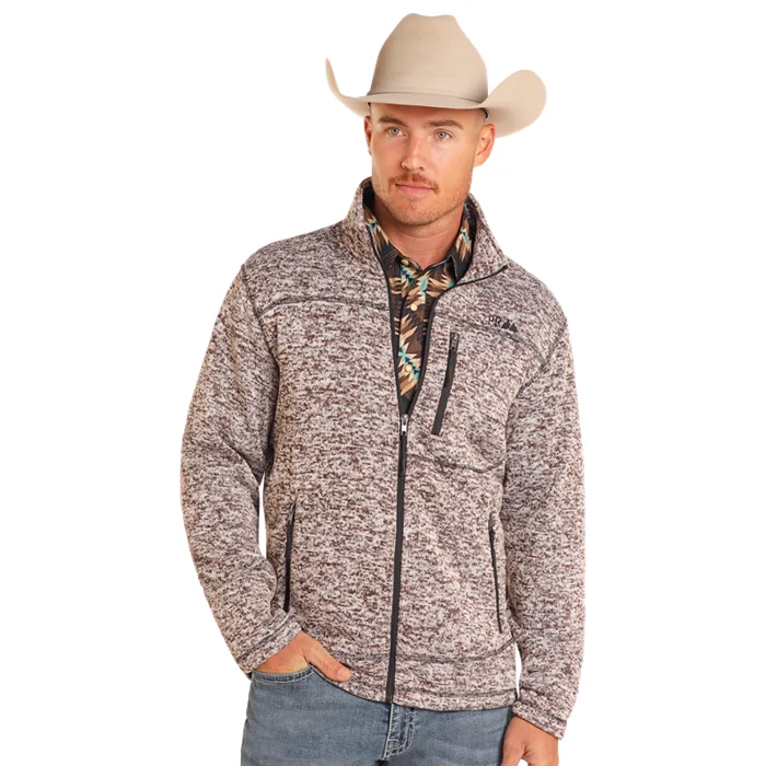 Powder River Outfitters Mens Knit Melange Dark Brown Pullover DM92C04101-22 Long Bell Sleeve Powder River Outfitters Mens Knit Melange Dark Brown Pullover DM92C04101-22 Long Bell Sleeve