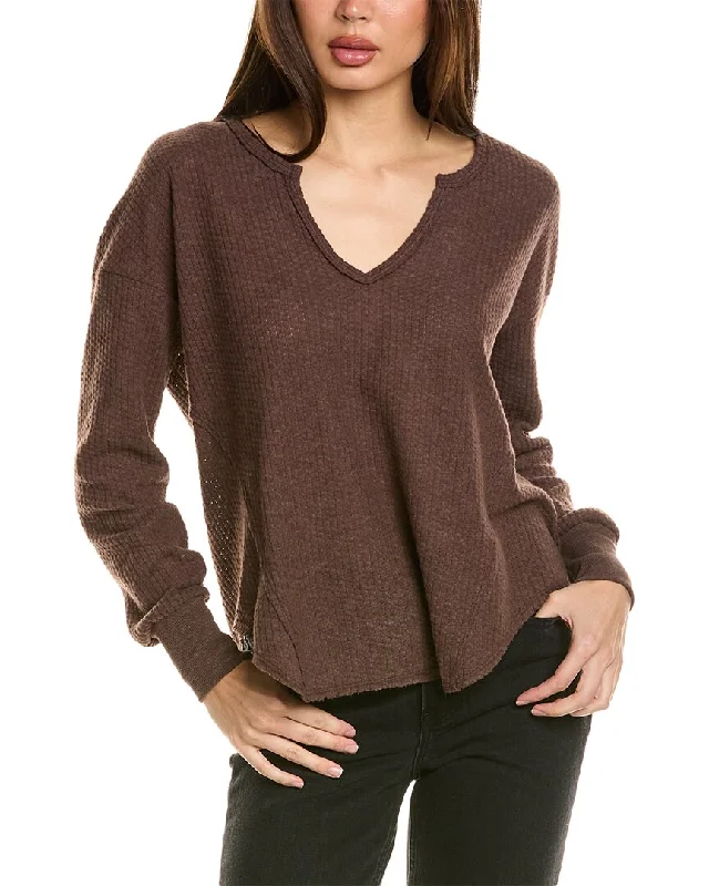 Project Social T Borderline Cozy Thermal Notch Pullover Long Bell Sleeve