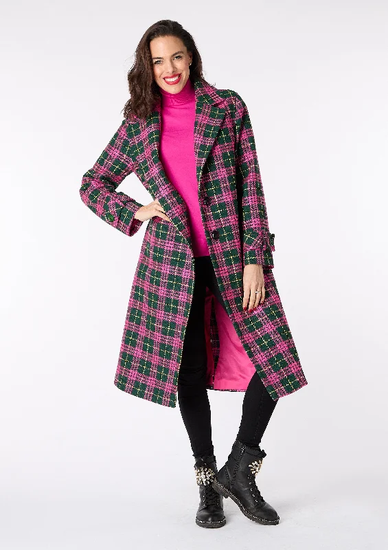 Yasmin Single Breasted Easy-wear Check Coat - size Large Boat Neck Jacket Square Neck Jacket One-Shoulder Jacket Yasmin Single Breasted Easy-wear Check Coat - size Large Boat Neck Jacket Square Neck Jacket One-Shoulder Jacket